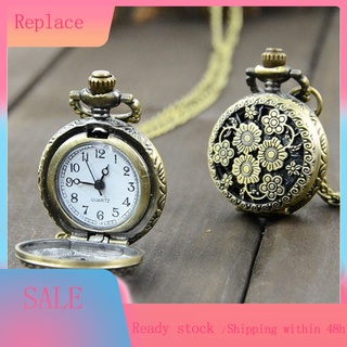 Substituta Retro Vintage Steampunk Quartz Colar Escultura Pingente Cadeia Relógio Relógio De Bolso