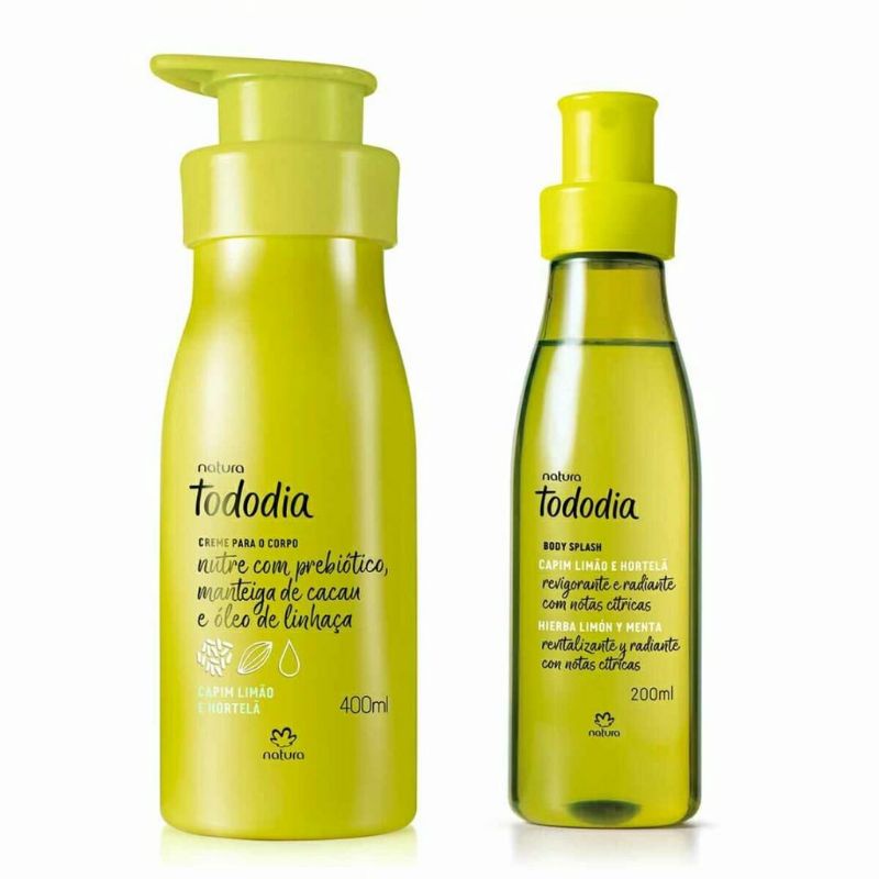 kit natura todo dia Capim-limão e Hortelã, hidratante 400ml + body splash  200ml Natura | Shopee Brasil