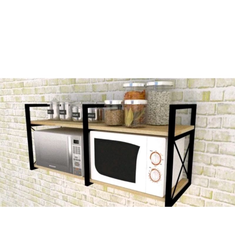 Prateleira dupla microondas e forno.estilo industrial.