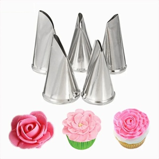 5pcs Bicos De Confeiteiro Piping Bicos Pétalas De Rosa em Oferta na Shopee