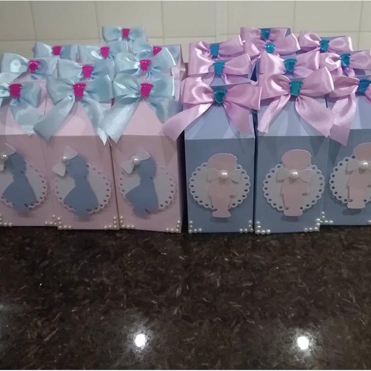 Caixinhas milk chá revelação festa revelação papelaria personalizada caixinha personalizada chá revelação