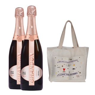Kit 2 garrafas de Chandon Brut Rose 750ml + Chandon Ecobag