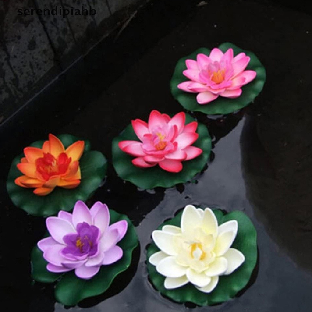 [serendipiahb] 5pcs Água Flutuante Artificial EVA Lotus Flower Pond Decor Tank Plant Ornament ♨ Venda A Quente em Oferta na Shopee