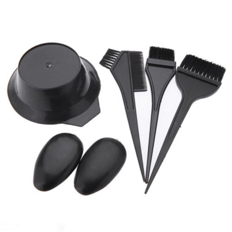 Cabeleireiro Preto 5PCS Ferramenta Pincéis Tigela Combo Salão Conjunto De Tintura De Cabelo