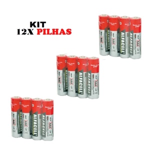 Kit 3 Cartelas PIlhas AAA Alfacell Palito Super Hyper  Cartelas C/ 4 Unidades em Oferta na Shopee