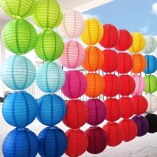 (6 10 12 Polegadas) Lanternas De Papel Redondo Feito À Mão Festa De Aniversário De Casamento Decoração De Férias Bola Chinês