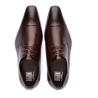 Sapato Social Marrom Solado De Couro Estilo Italiano