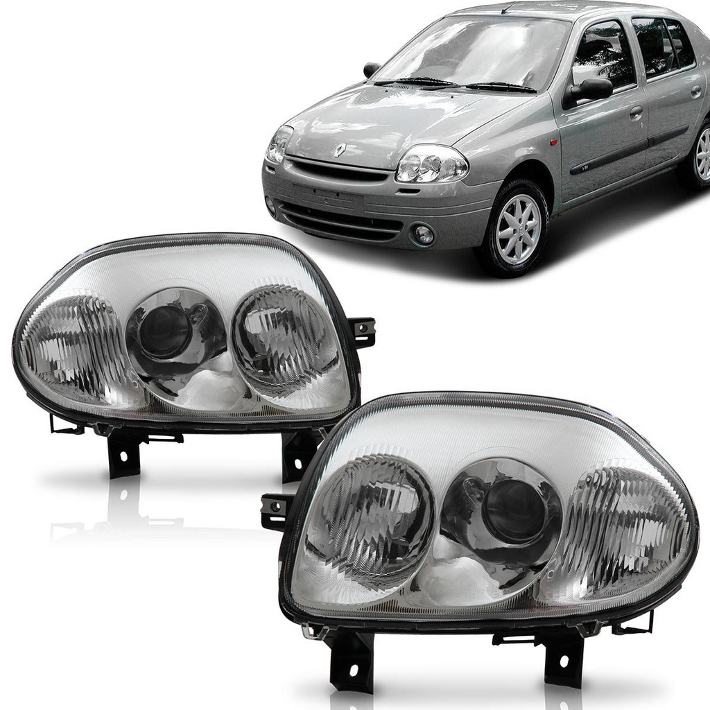 Farol Clio 2000 2001 2002 Foco Duplo Cromado