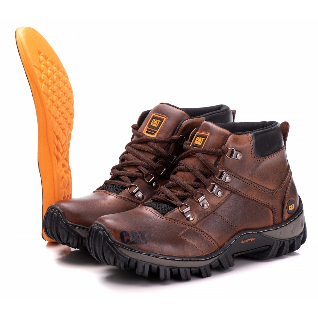 Bota Coturno Botina Masculina Caterpillar Bico pvc Palmilha em Gel  Impermeável