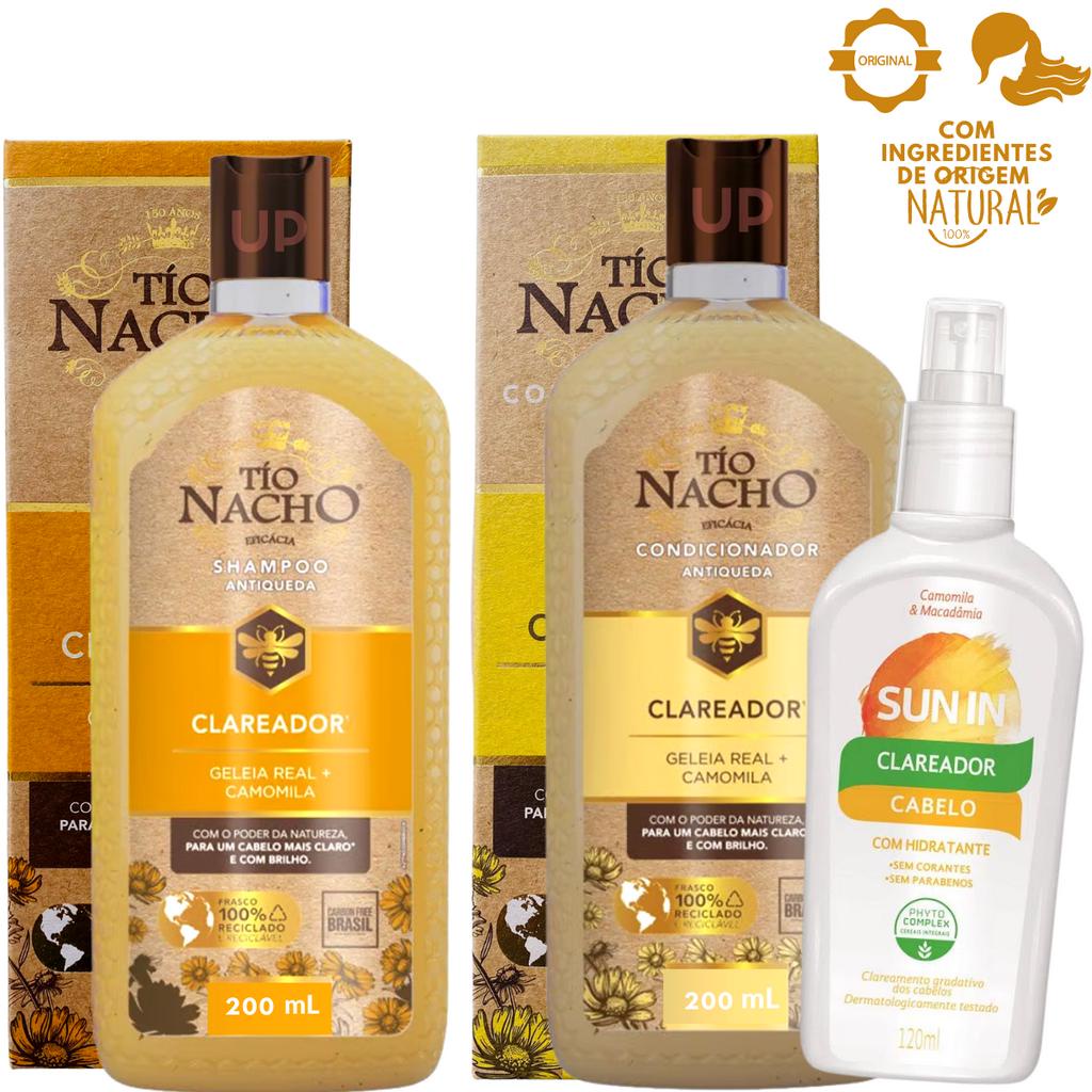 Shampoo Condicionador 200ml Tio Nacho Clareador Antiqueda Sun in phytoervas 120ml