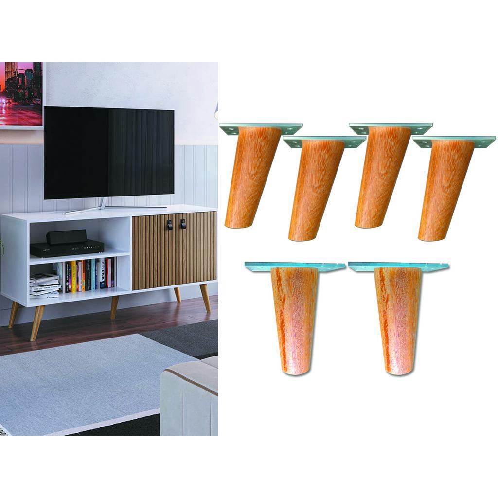 Pé Palito Retro 10cm C/ Base Metal Angelim - 6pcs