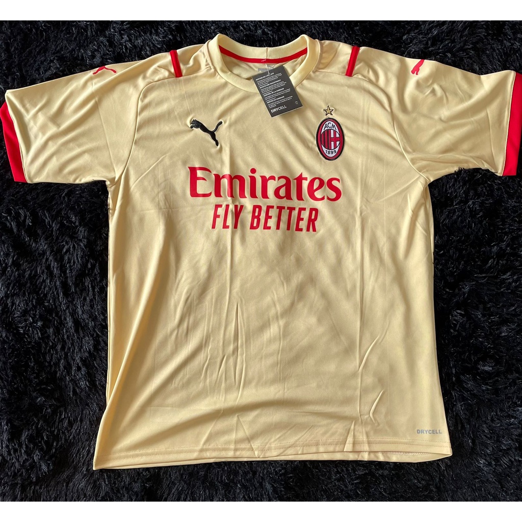 Camisa de Time 1º Linha Milan Dourada