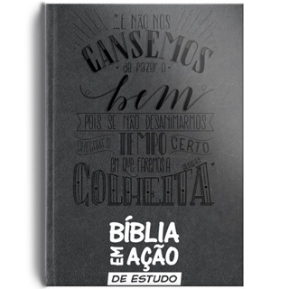 Bíblia em Ação de Estudo | Letra  Normal | Capa Luxo Cinza em Oferta na Shopee