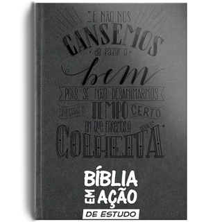 Bíblia em Ação de Estudo | Letra Normal | Capa Luxo Cinza