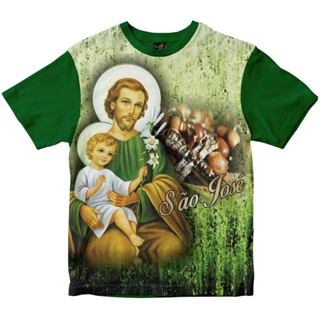 Camiseta Religiosa Católica São José Rainha do Brasil verde em Oferta na Shopee