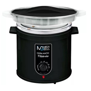 Aquecedor de Cera Titânio 1kg Bivolt - Mega Bell Com Refil Preta