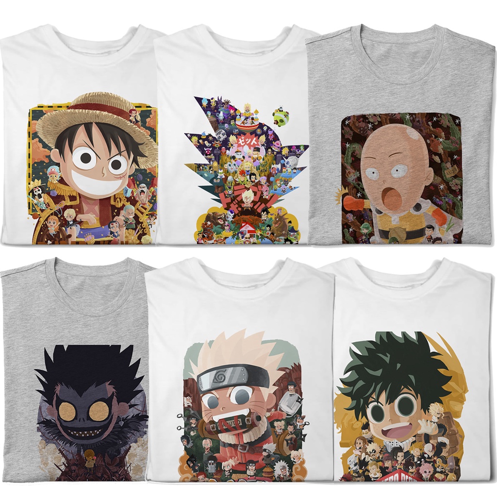 Camisas De Anime Naruto Dragon Ball One Piece Death Note Hunter X Hunter Mangá Chainsaw Man One Punch Man Chihiro Avatar Boku No Hero Academia Final Fantasy Sailor Moon Pokemon Yuyu Hakusho Fairy Tail