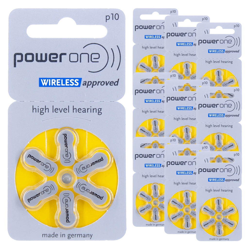 Pilha Auditiva 10 Power One Bateria Pr70 kit 60 unidades