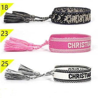 #23-42 Clássico Carta D Pulseira Com Nó Borlas E Comprimento Ajustável Pulseira De Presente Da Jóia De Luxo Para Mulheres Homens Adolescentes