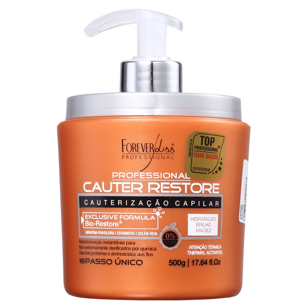 Cauter Restore Forever Liss Máscara Cauterização 500g Shopee Brasil