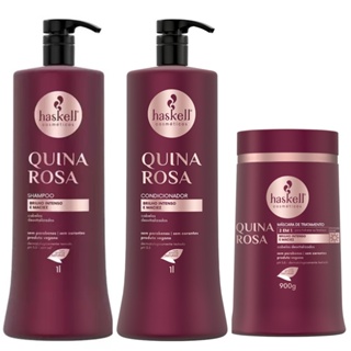 Kit Haskell Quina Rosa Shampoo 1L + Condicionador 1L + Máscara 900g em Oferta na Shopee