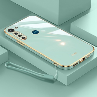 Borda Reta Luxo Estilo Cordão Capa Para Motorola Moto G8 G8 Power G8 Play Novo Design Quadrado De Celular Folheada Macia