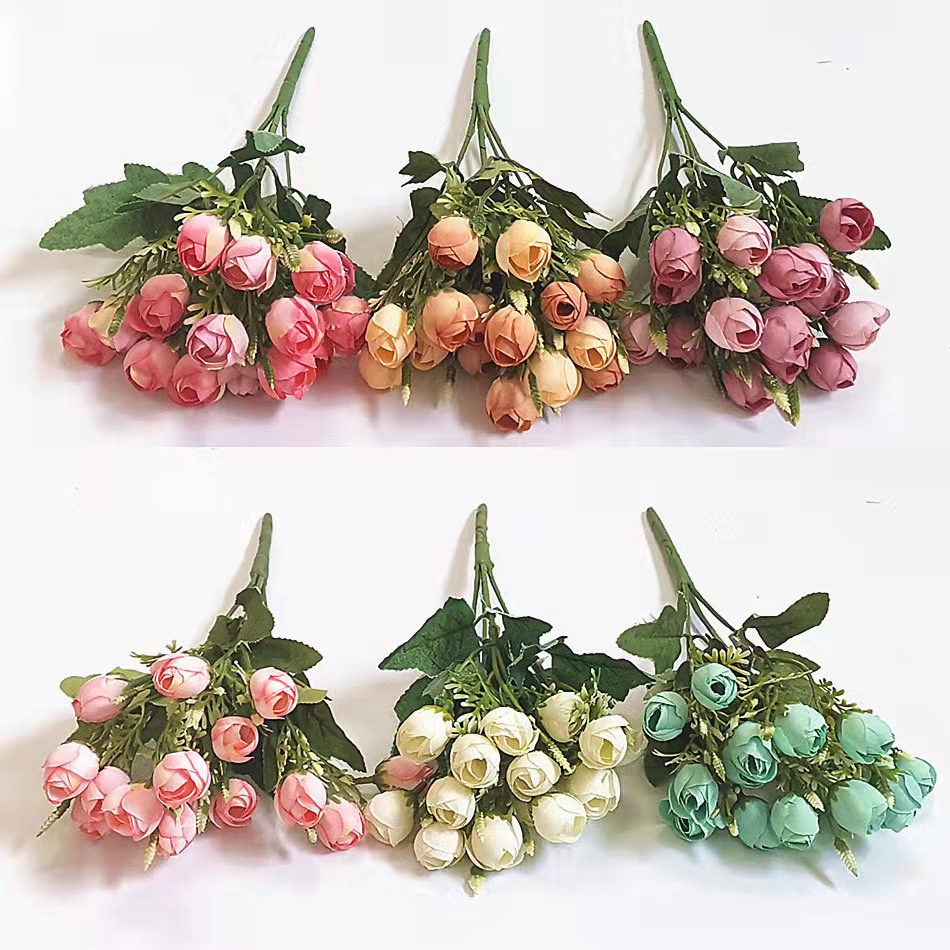 Buquê De Rosas Artificiais Com Pérolas Para Decoração De Quarto / Festa / Casamento FR-612