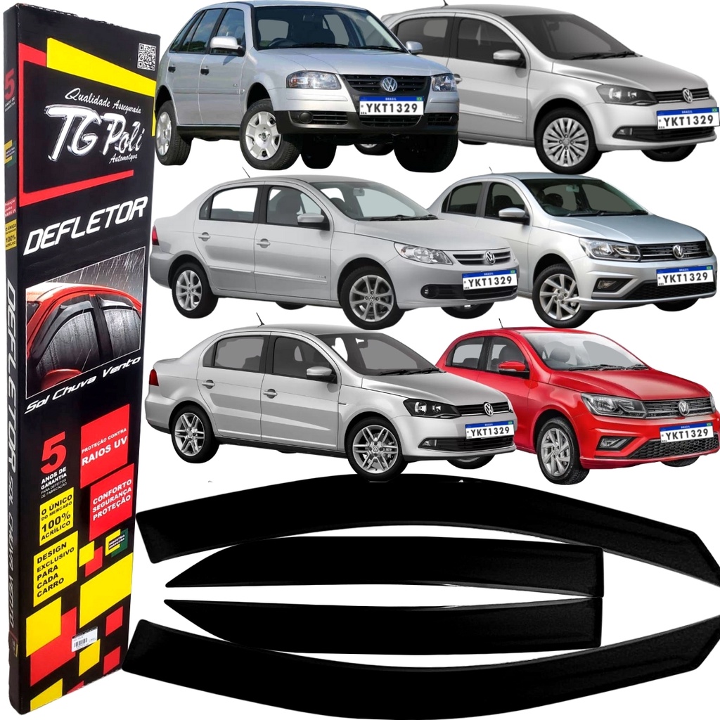 Calha De Chuva Defletor Tg Poli Volkswagen Gol Voyage G5 G6 G7 2008 2009 2010 2011 2012 2013 2014 2015 2016 2017 2018 2019 2020 2021 2022