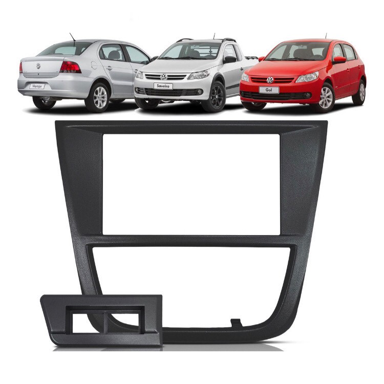MOLDURA GOL G5 / SAVEIRO / VOYAGE 2 DIN PRETA em Oferta na Shopee