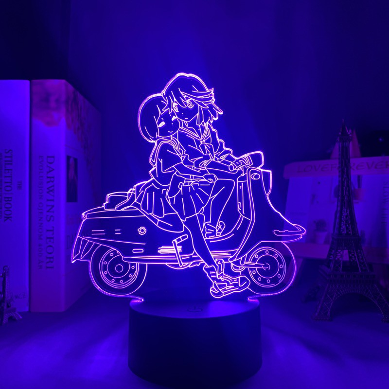 Anime Kill La Kill Ryuko Matoi Figure Luminária LED 3D Noturna Presente e Decoração