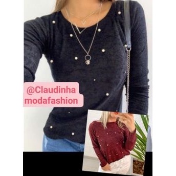 Blusa Feminina Lanzinha Com Pérola