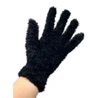Par de Luva preta peluda Bem Fofinho luvas Inverno Frio Adulto unissex