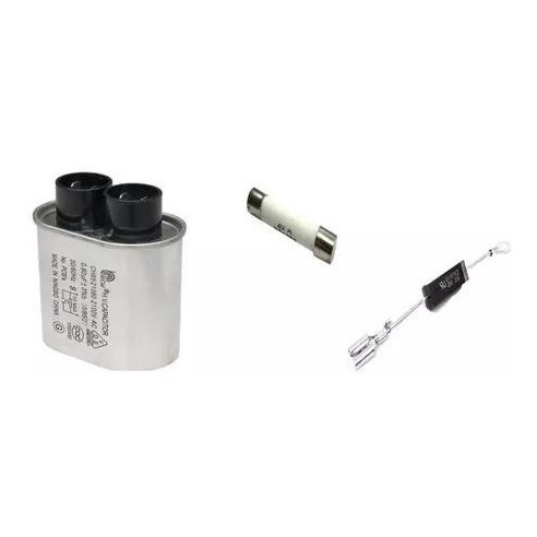 Capacitor 0,90 uF, Diodo, Fusivel 20A 6x30 mm, Termostato 150°C Microondas Electrolux Mec41 Mef41