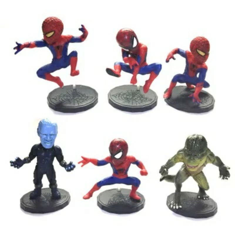 Kit Homem-Aranha 6 peças Marvel Conjunto Electro Lizzard Andrew Garfield Tobey Maguire Tom Holland