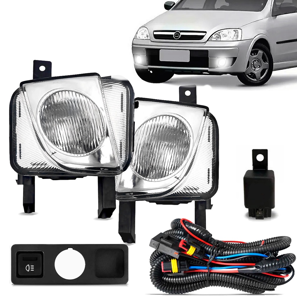 Kit farol auxliar Milha Corsa montana meriva 2003 a 2011 Bmo