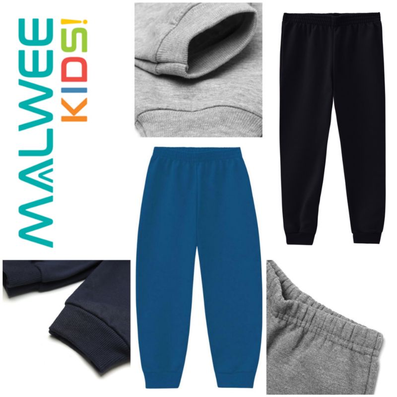 Calça Moletom Infantil MALWEE KIDS Flanelada / Forrada , com Punho, Algodão , Menino Tam 1 e 2 moletom menino