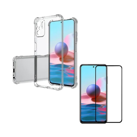 Kit Capa Anti-Impacto + Película Vidro Temperado 3D / Redmi Note 10S