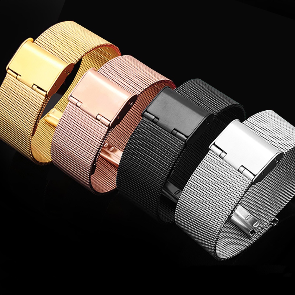 12mm 14mm 16mm 18mm 20mm 22mm 24mm Milanese Laço Pulseira De Relógio Das Mulheres Dos Homens De Aço Inoxidável Universal Metal Wrist Band