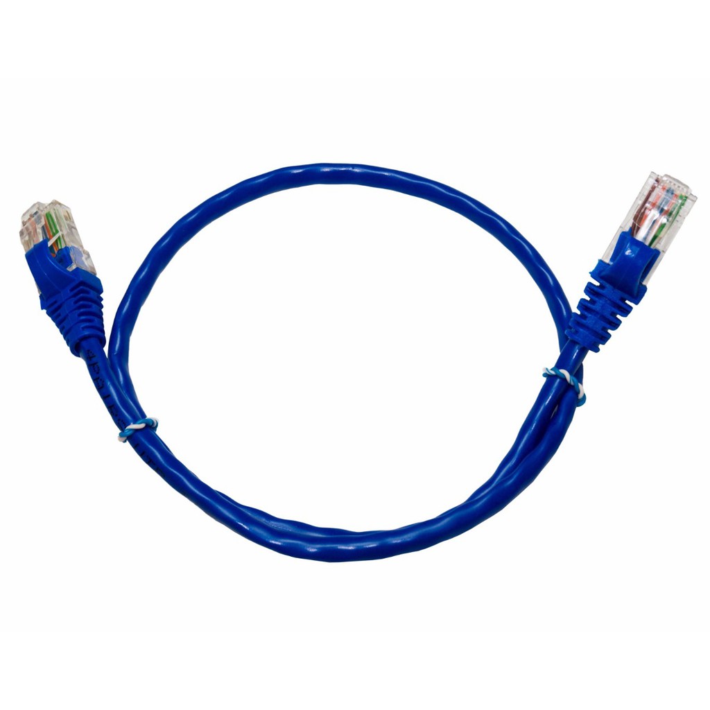 Patch Cord Conector Rj45 Cat5e 70 Centímetros Azul Com Capa
