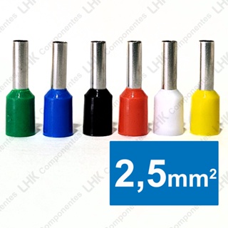 Terminal ilhós tubular isolado 2,5mm E2508 em Oferta na Shopee