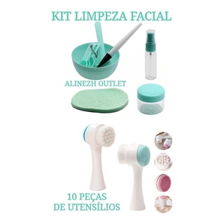 Kit Aplicacao De Skin Care + Escova Facial 3d Massagem Limpe