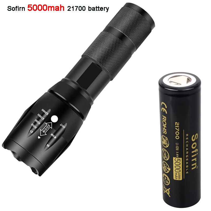 Lanterna led Pequena Com Bateria Recarregável Sofirn 5000mah 21700 (Inserida Na)