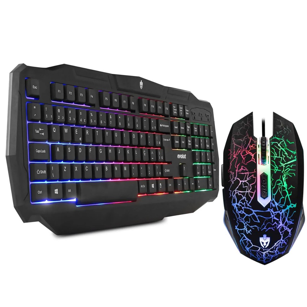 Kit Gamer Teclado Semi Mecânico + Mouse Gamer 2400dpi Luminoso - Oferta