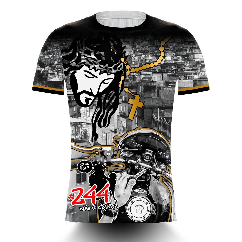 Camisa Camiseta Moto No Grau Quebrada Peita De Favela Cristo