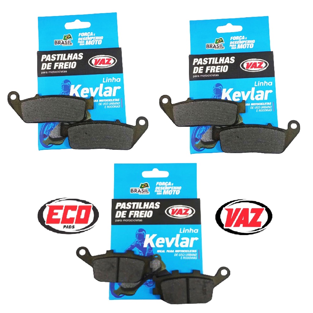 Kit Pastilhas de Freio Cb 600f Hornet 2002 A 2007 Sem Abs Ecopads Vaz