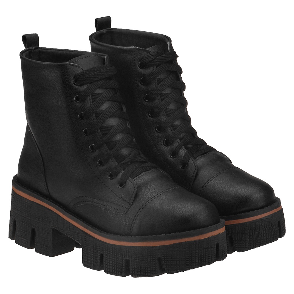 Coturno Bota Tratorada Cano Baixo Salto Médio Macia Mezikin em Oferta na Shopee