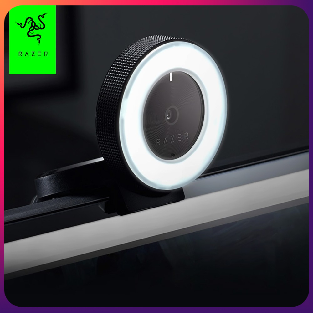 Razer Kiyo 1080P Desktop Streaming Camera Webcam with Multi-step Ring Light Lamp for Tik Tok Live Streaming Black