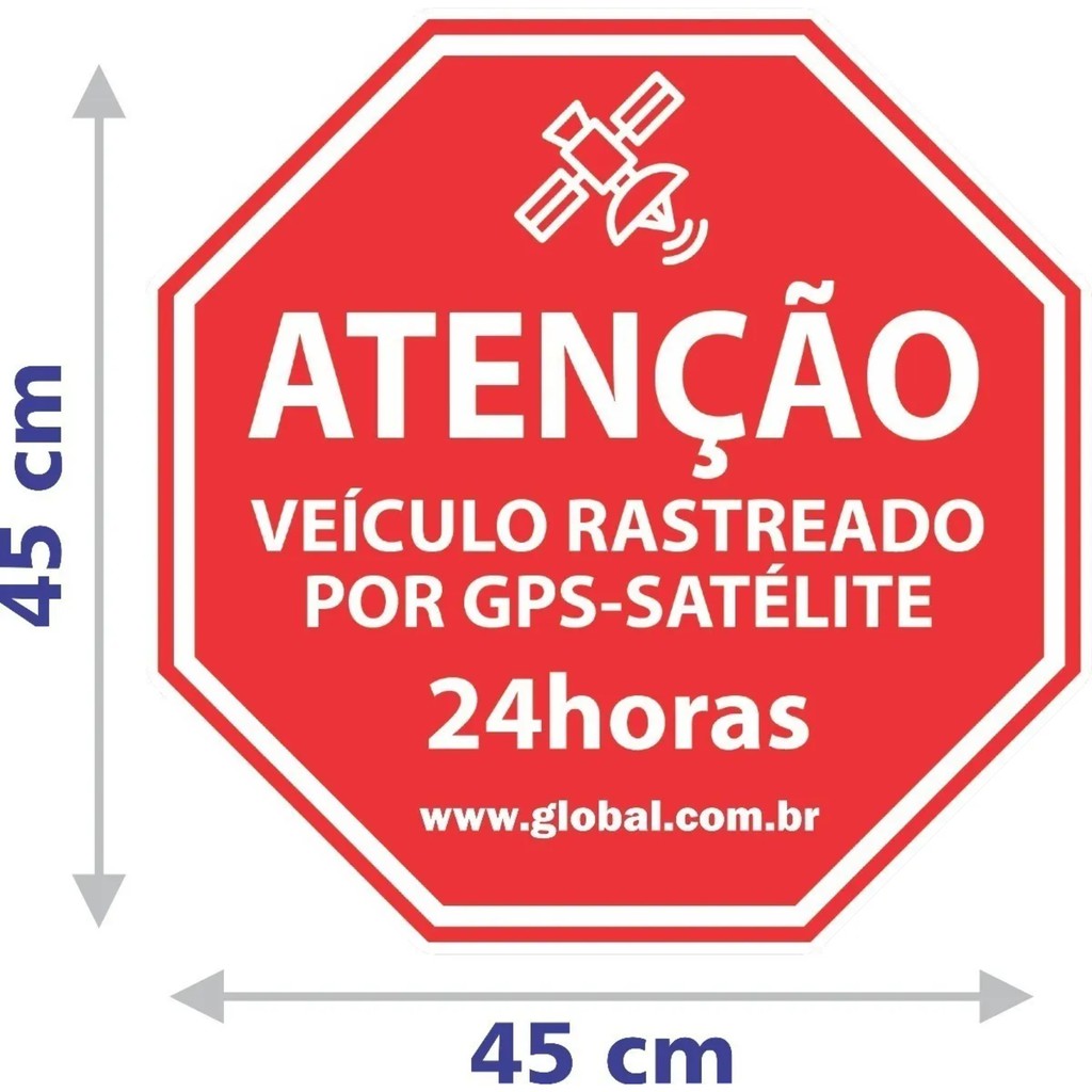 Adesivo Veículo Rastreado Por Satélite Caminhão Carro Placa Rastreador ...