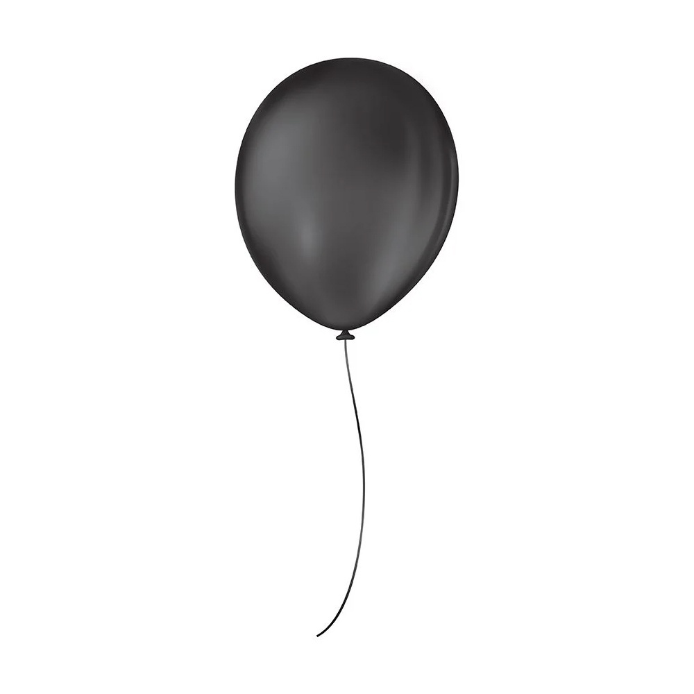 Balão de Festa Liso - 7" 18cm - Preto - 50 unidades - Balões São Roque - Home & Living
