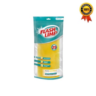 Rolo Pano Amarelo Multiuso 25 Pecas FLP4533 Flash Limp